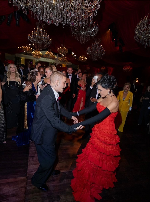 Kris Jenner dancing with Justin Bieber at her 70th birthday party, from a post dated November 10, 2025 | Source: Instagram/krisjenner