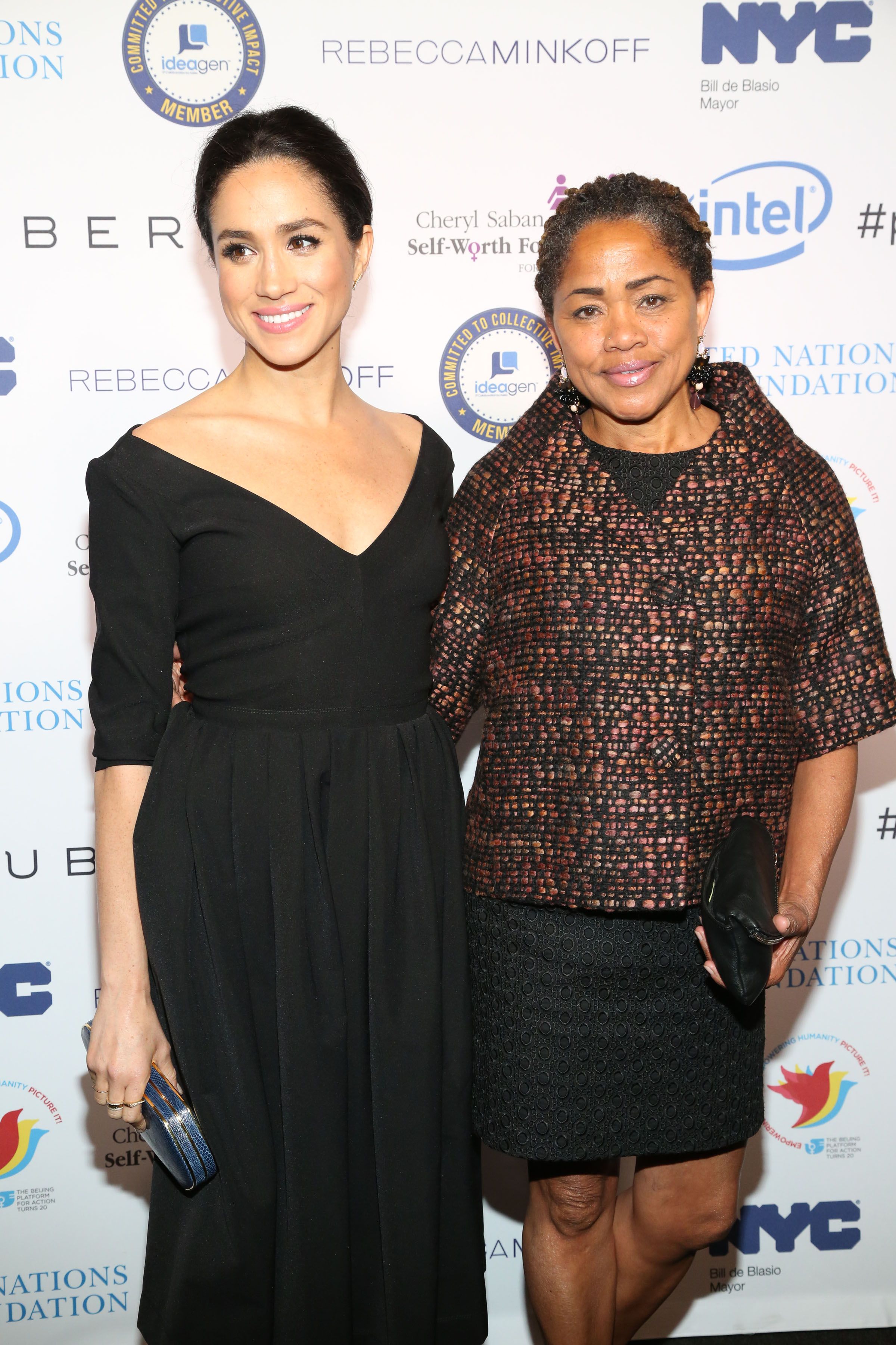 Meghan Markle and Doria Ragland attend UN Women's 20th Anniversary of the Fourth World Conference of Women in Beijing at Manhattan Centre at Hammerstein Ballroom on March 10, 2015 | getty Images