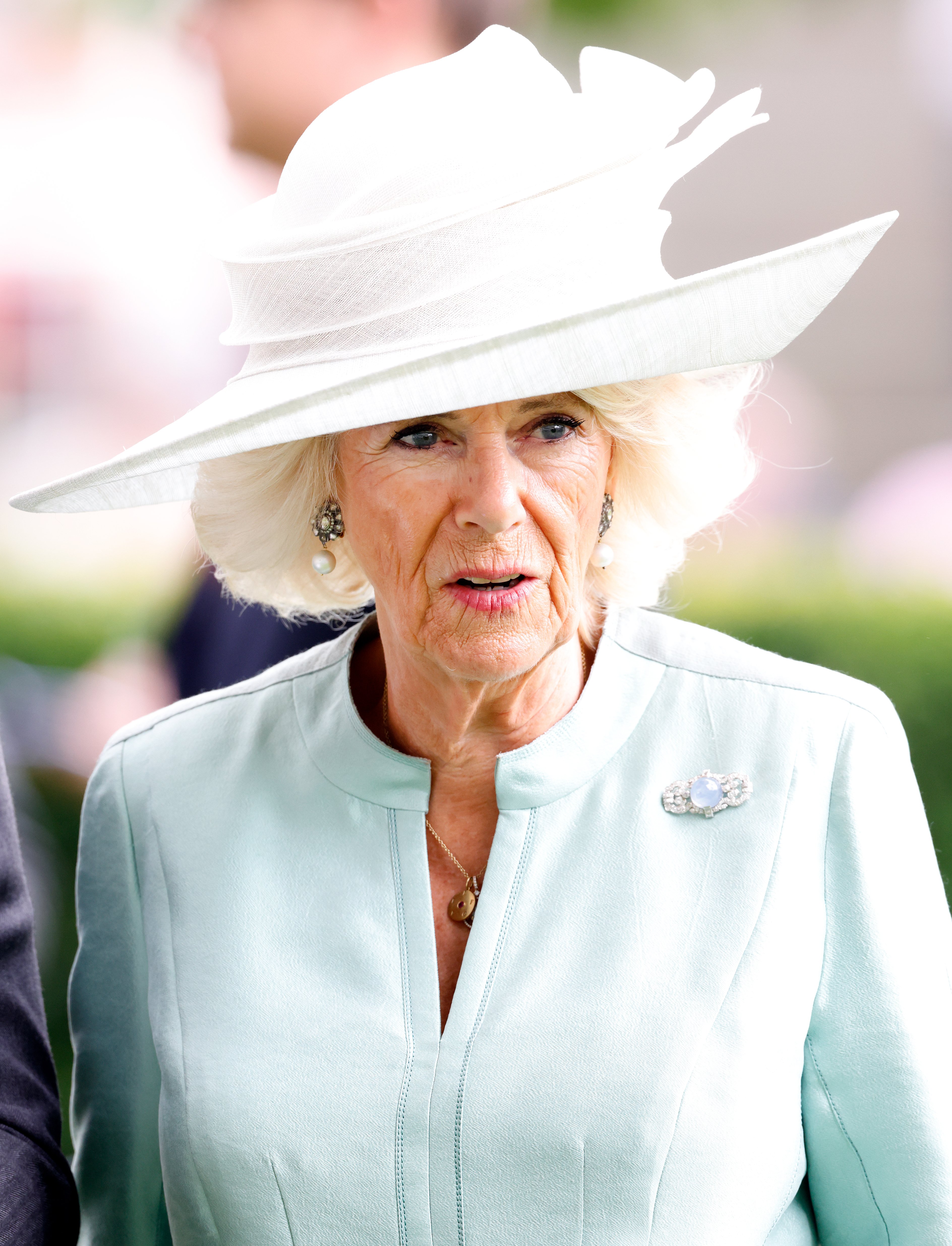 Camilla at the QIPCO King George Diamond Day, where she presented the prizes to the winners of King George VI and Queen Elizabeth QIPCO Stakes, at Ascot Racecourse on July 23, 2022, in Ascot, England | Source: Getty Images