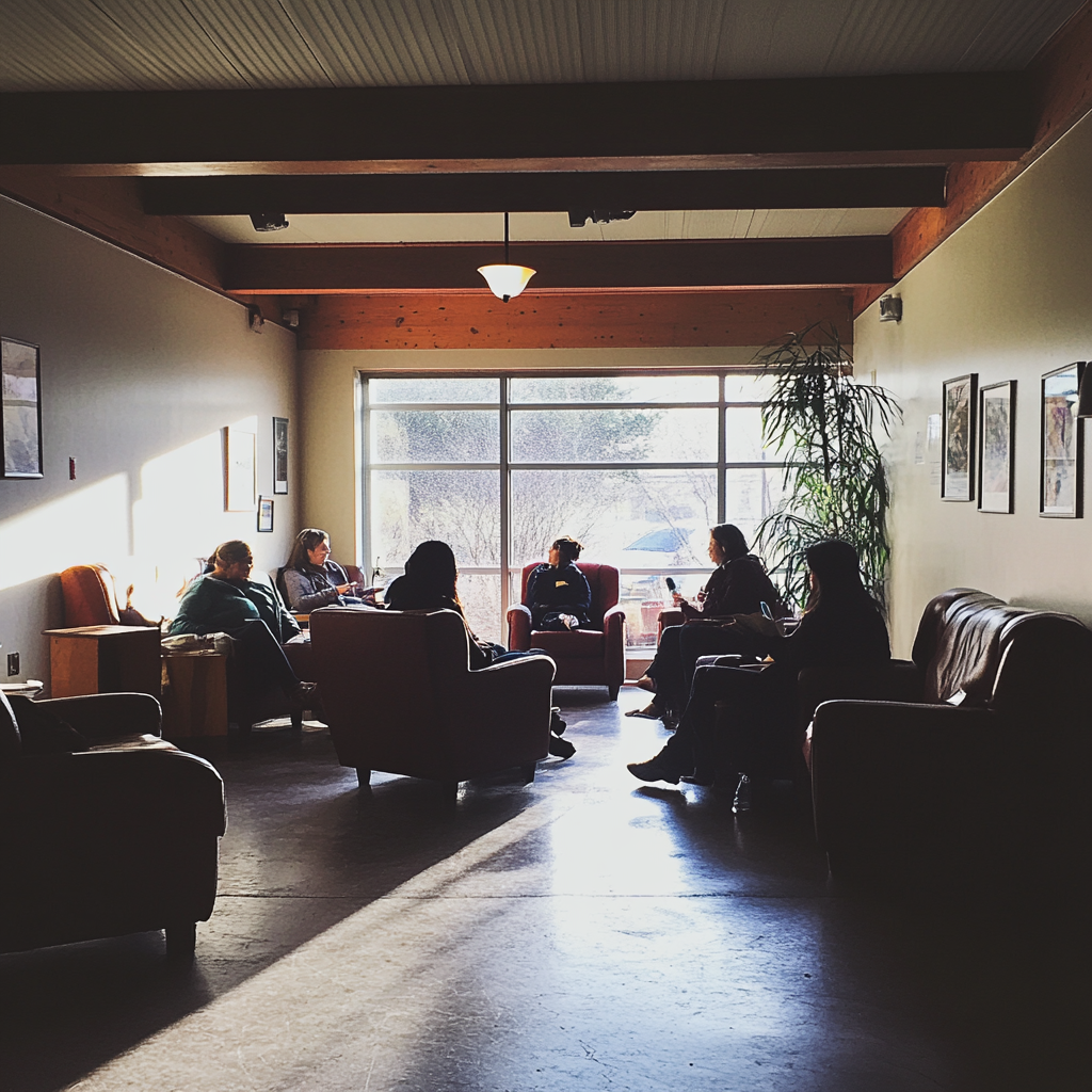 A group of women sitting together | Source: Midjourney