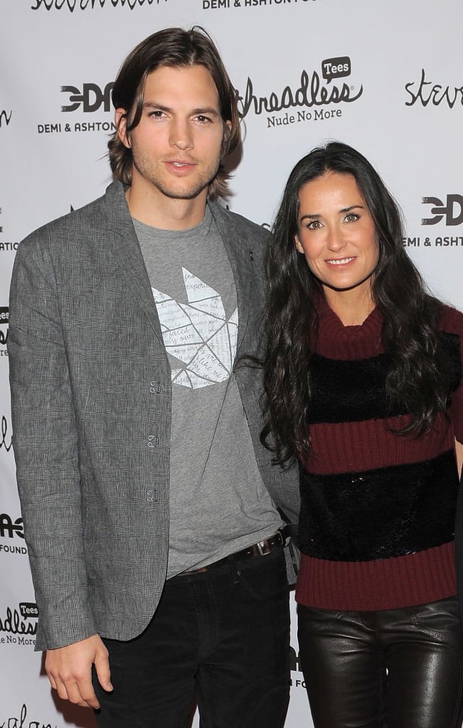  Actors Ashton Kutcher and Demi Moore attend the launch party for "Real Men Don't Buy Girls" at Steven Alan Annex | Photo: Getty Images