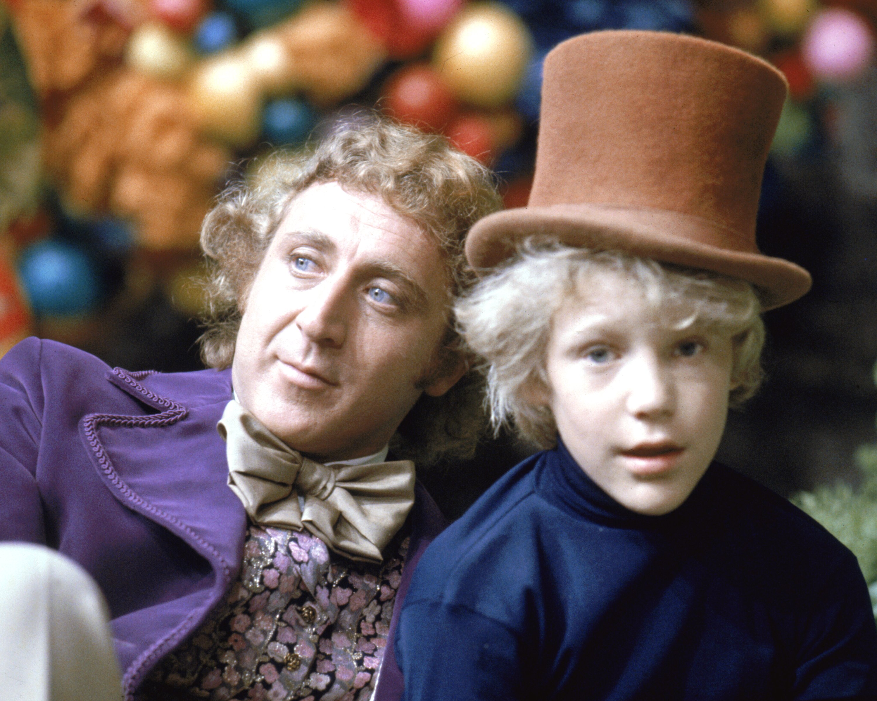 Actors Gene Wilder as Willy Wonka and Peter Ostrum as Charlie Bucket on the set of the fantasy film "Willy Wonka & the Chocolate Factory," on January 1, 1971 ┃Source: Getty Images