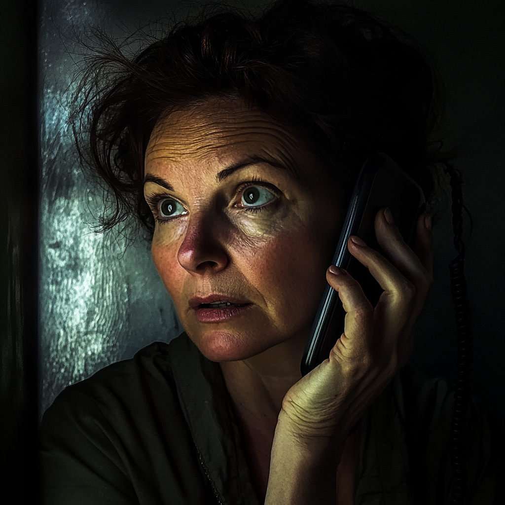 A woman on the phone | Source: Midjourney