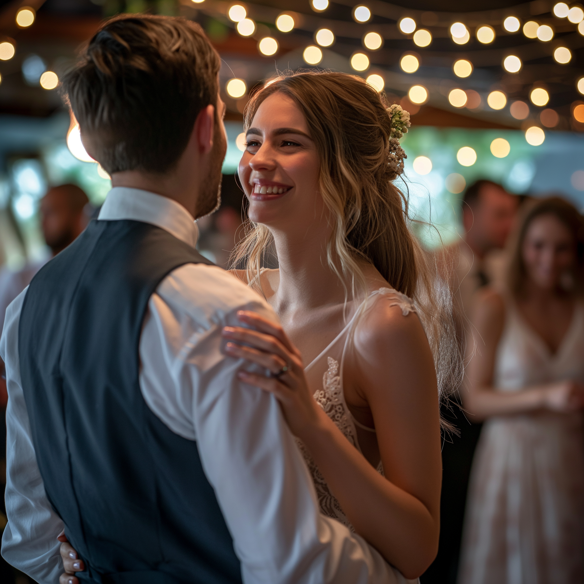 A bride and groom dancing at their wedding reception | Source: Midjourney