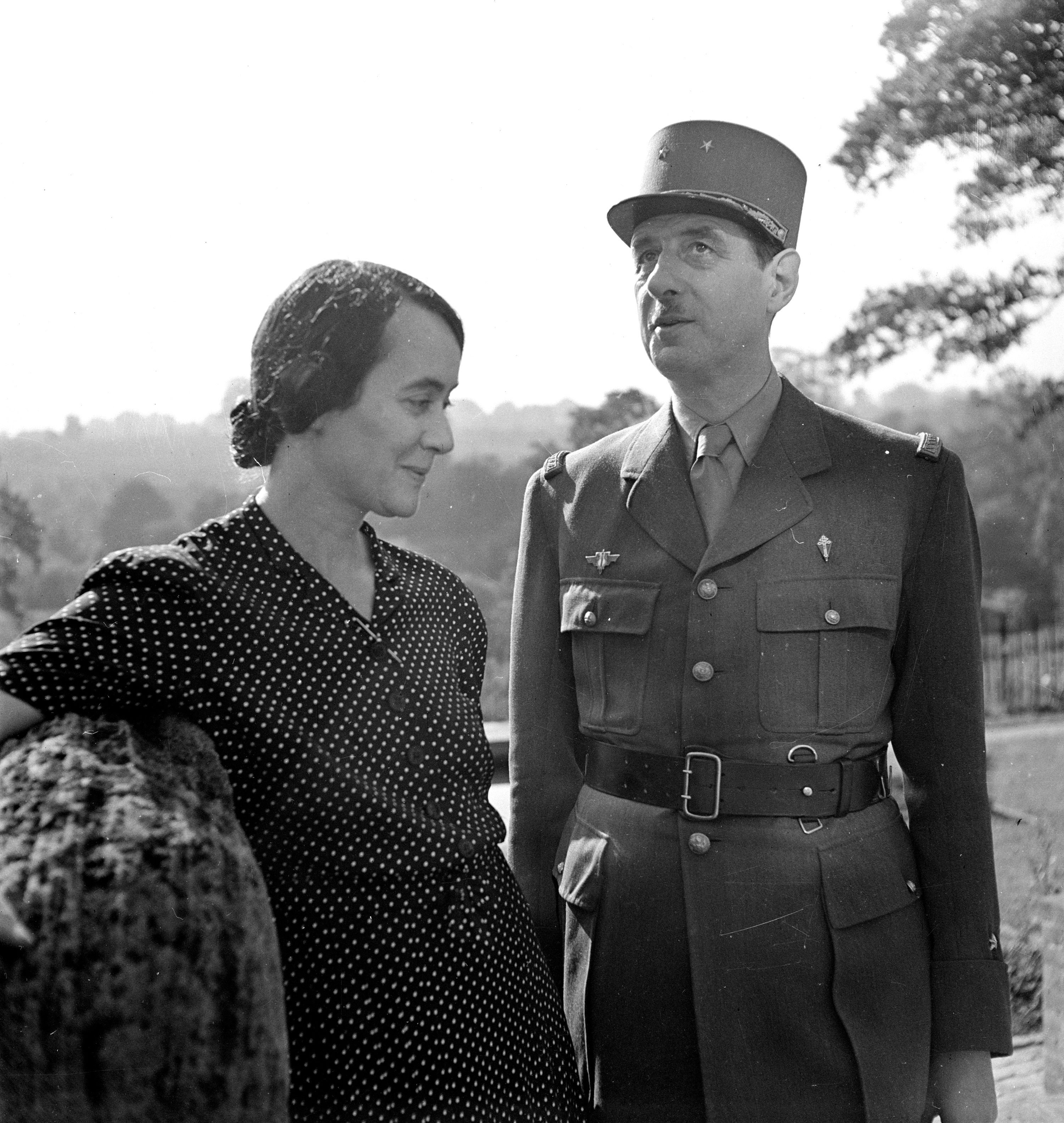 Yvonne de Gaulle et son mari. l Source : Getty Images