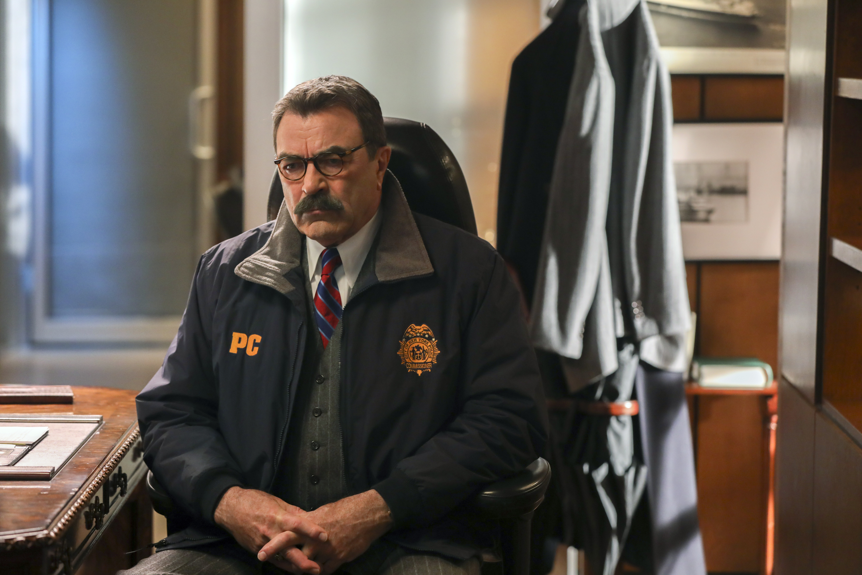 Tom Selleck on the set of "Blue Bloods," 2017 | Source: Getty Images