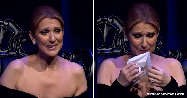 Celine Dion wiped off tears while speaking about her late husband for the first time