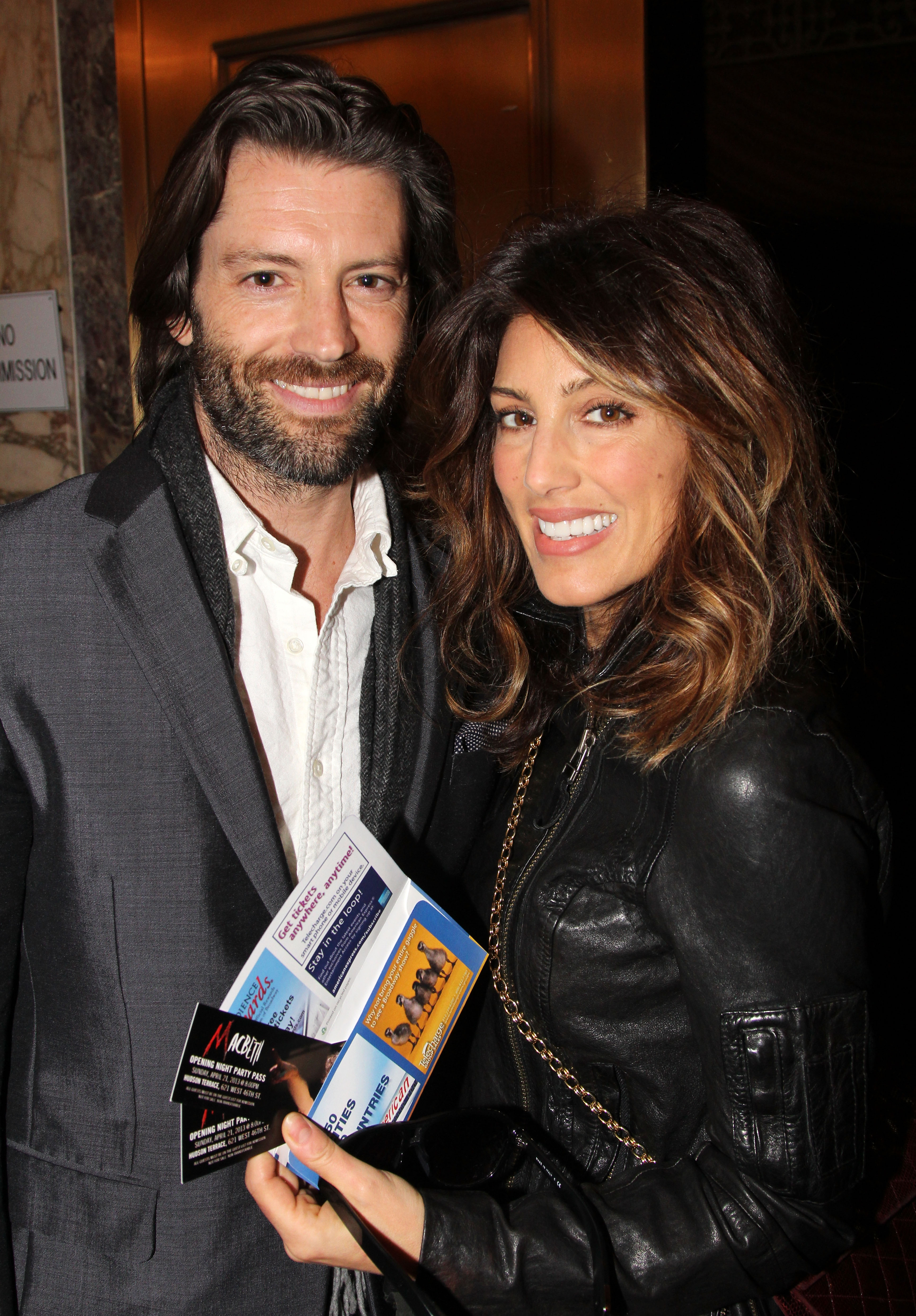 Louis Dowler and Jennifer Esposito on April 21, 2013 in New York City. | Source: Getty Images