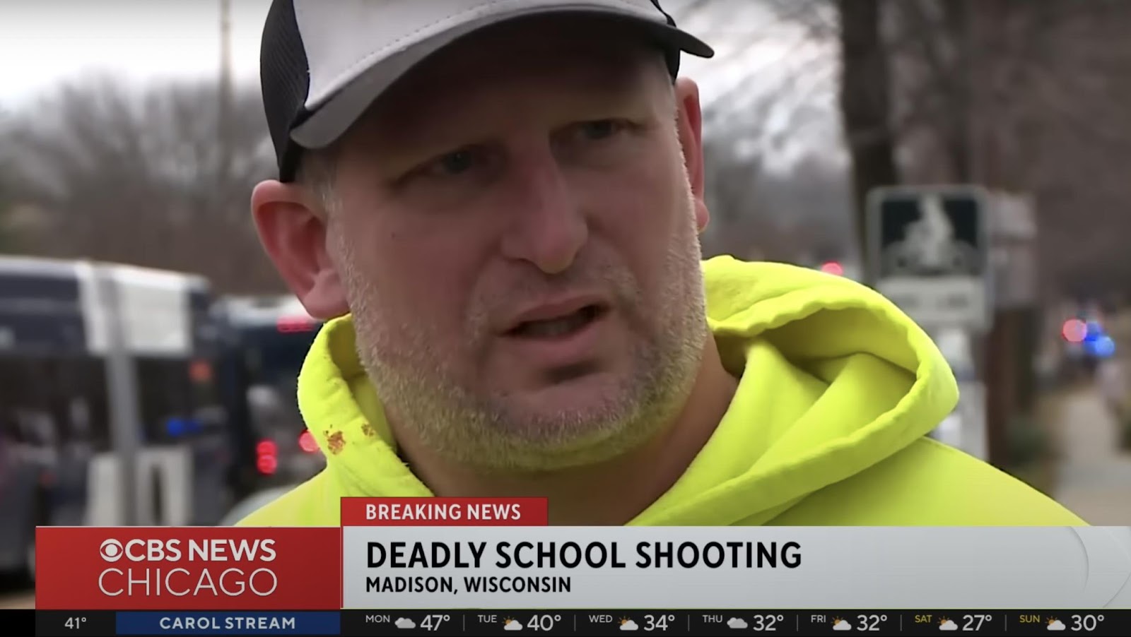 A man speaking to the press following the Abundant Life Christian School shooting. | Source: YouTube/CBS Chicago