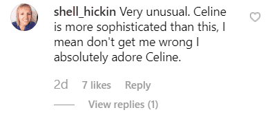 Fan's comment on Celine Dion's post. | Source: Instagram/celinedionSource: Instagram/celinedion