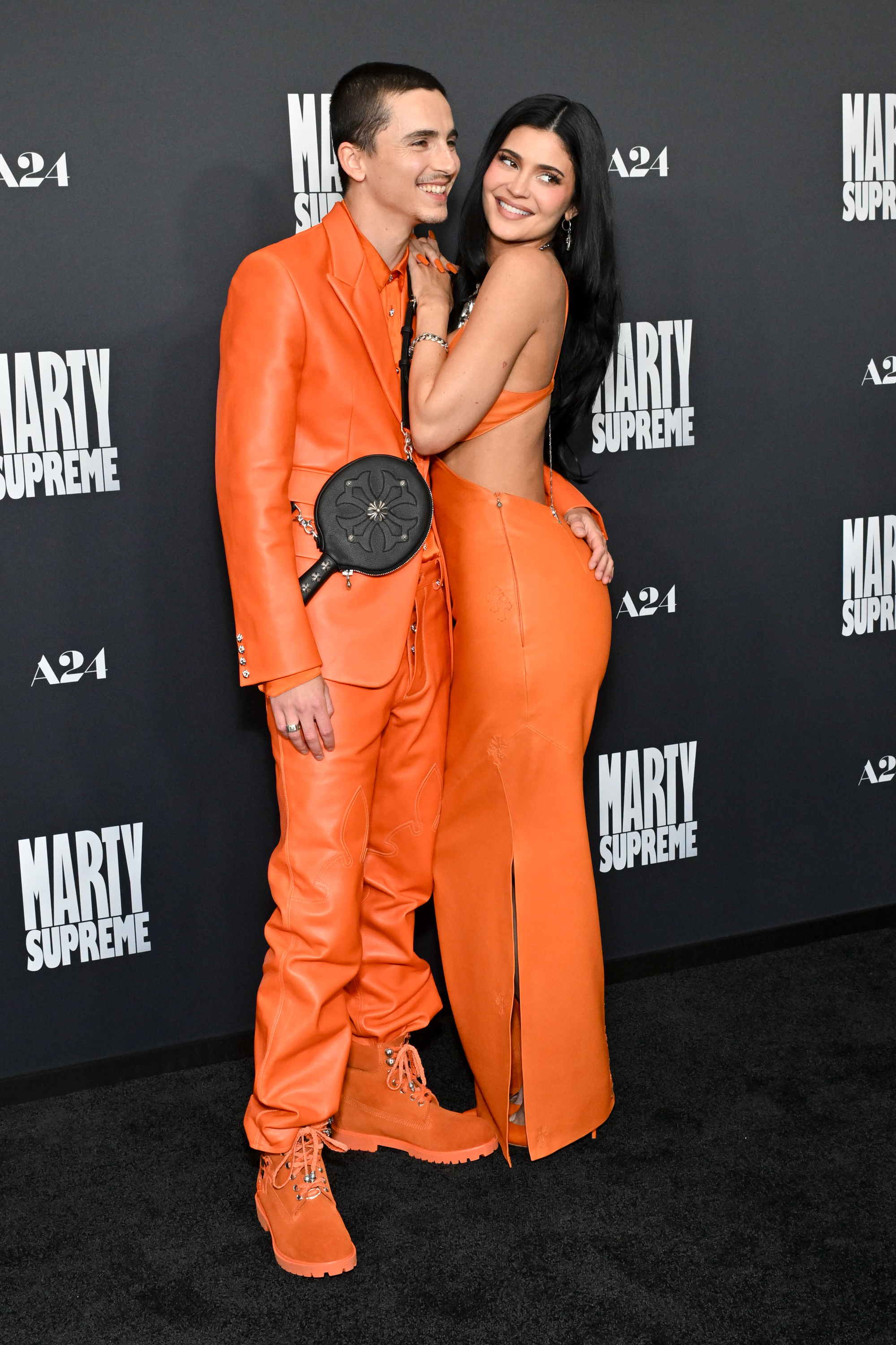 Timothée Chalamet and Kylie Jenner are seen from a side angle at the "Marty Supreme" premiere on December 8, 2025 | Source: Getty Images