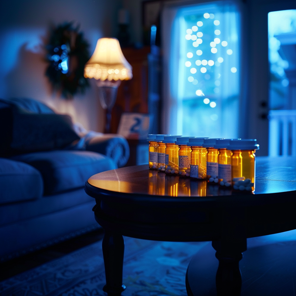 A row of bottles on a table | Source: Midjourney