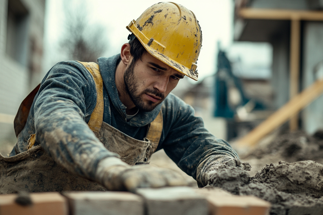 A man laying bricks | Source: Midjourney