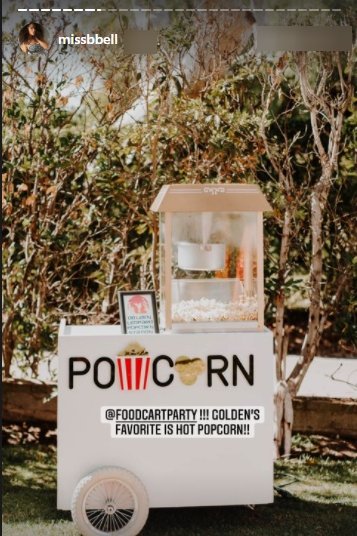 A popcorn cart at the venue of Nick Cannon's son Golden's 4th birthday party | Photo:Instagram/missbell