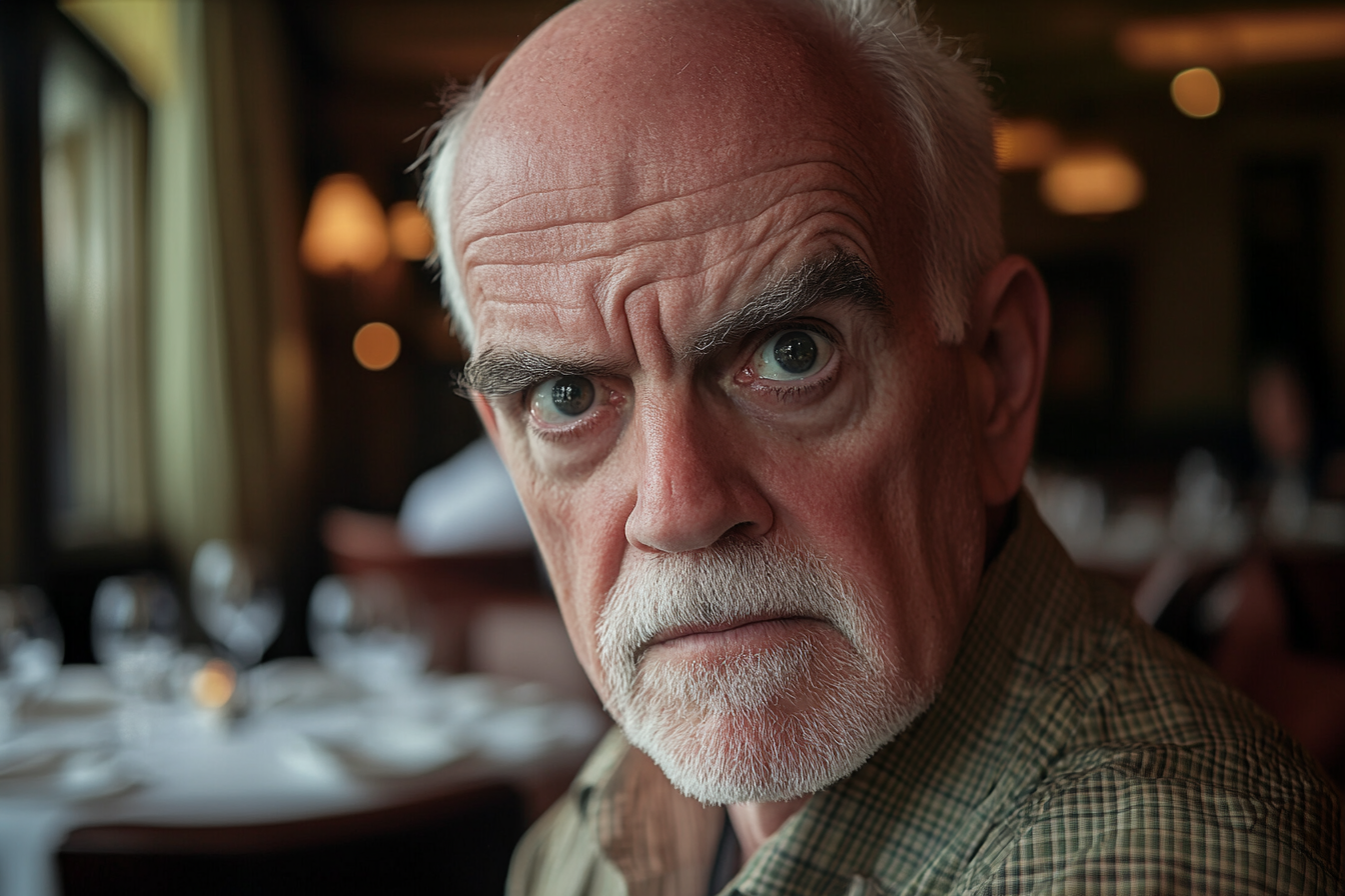 A close-up shot of an older man in a restaurant | Source: Midjourney