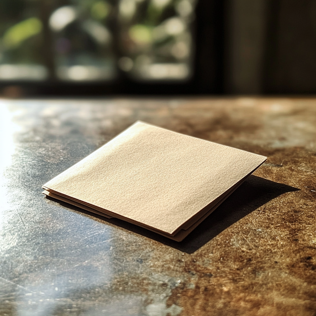 A folded note on a table | Source: Midjourney