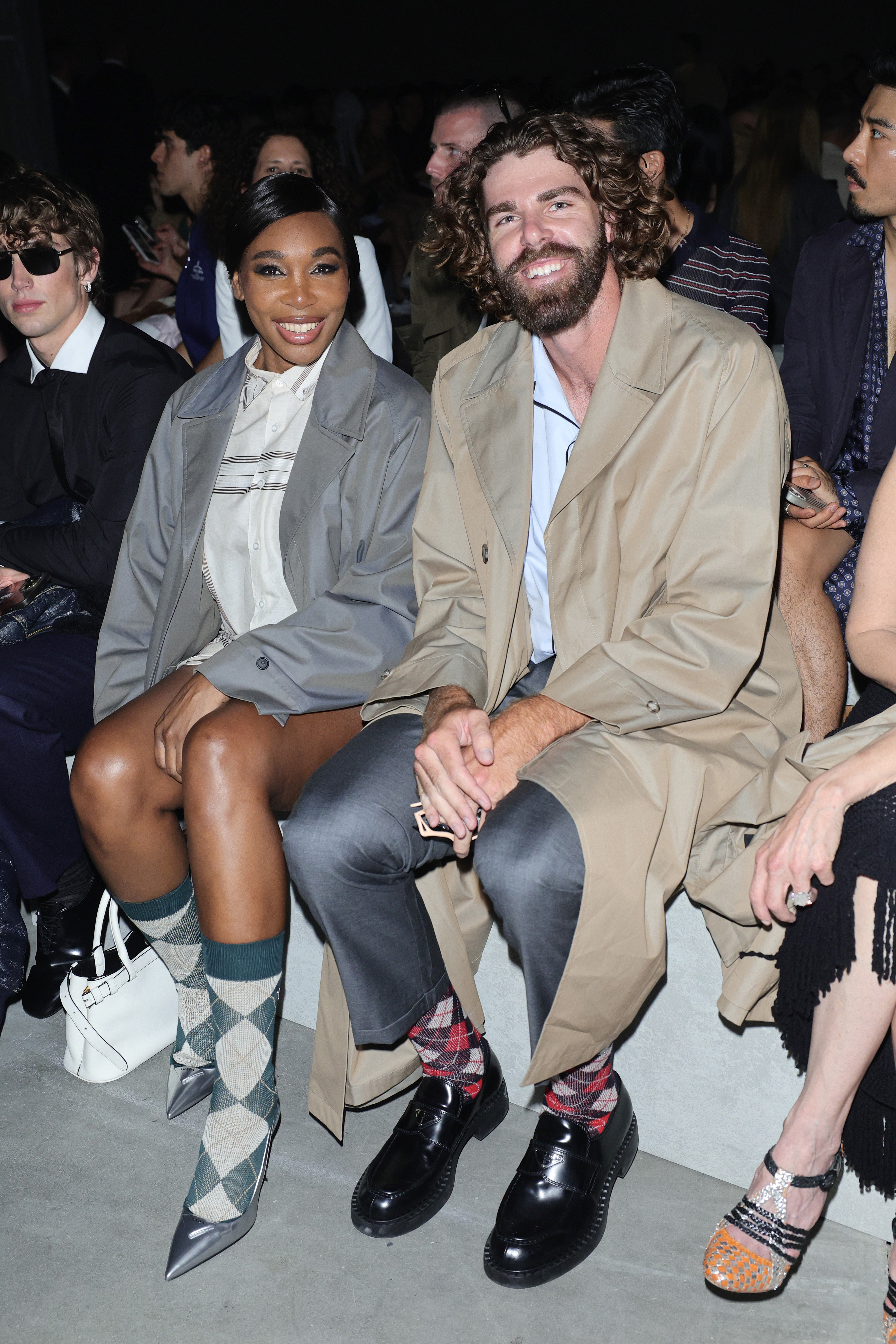 Venus Williams and Reilly Opelka attend the Prada Spring/Summer 2025 Menswear Fashion Show on June 16, 2024, in Milan, Italy. | Source: Getty Images