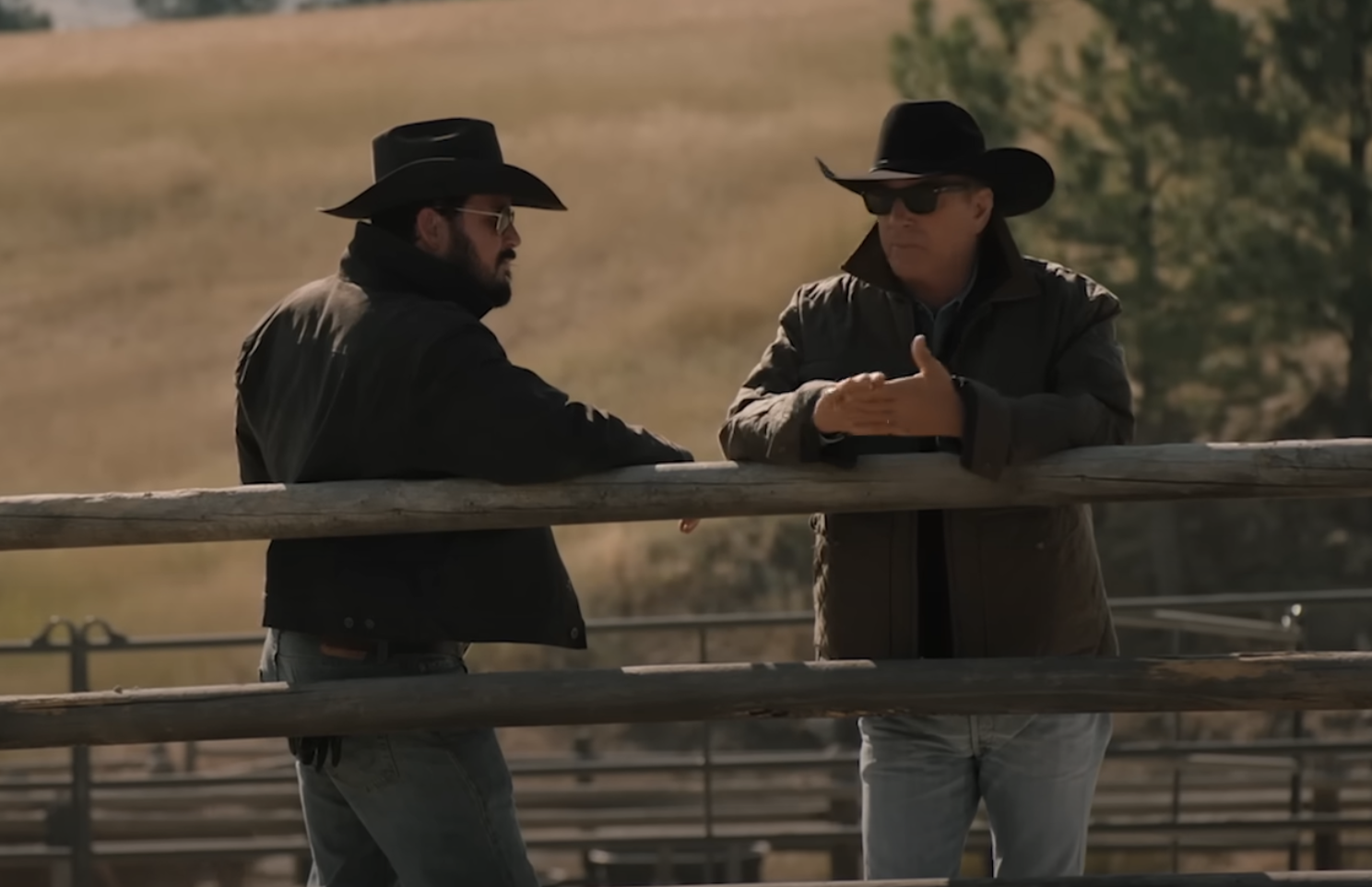 Kevin Costner as John Dutton with fellow actor, Cole Hauser, from the "Yellowstone" trailer, dated October 22, 2024 | Source: YouTube/@yellowstone