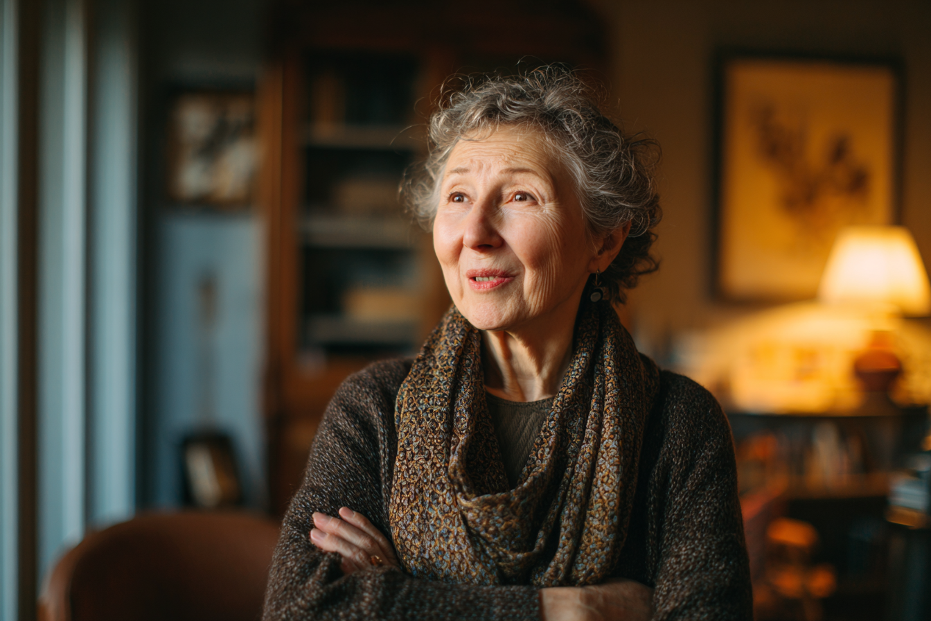 An older woman talking | Source: Midjourney