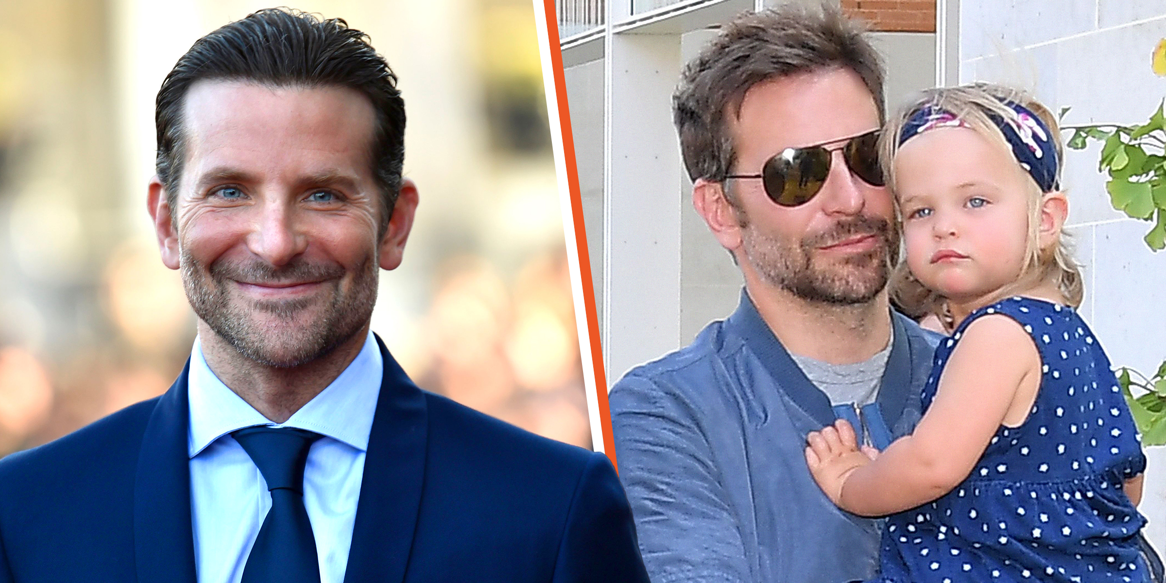 Bradley Cooper, 2018. | Bradley Cooper and daughter, Lea, 2018. | Source: Getty Images