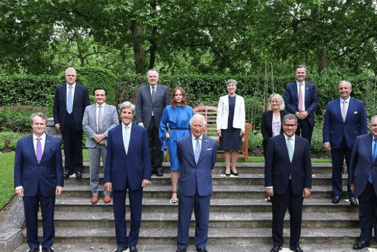 Prince Charles pictured with CEOs ahead of the G7 summit, 2021. | Photo: Instagram/clarencehouse