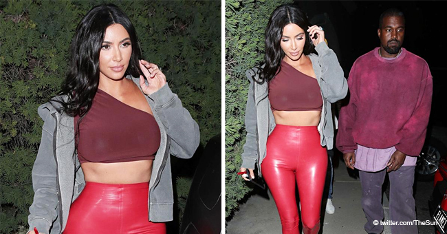 Kim Kardashian Attends Travis Scott's Avengers-Themed Birthday Party in Racy Red Leather