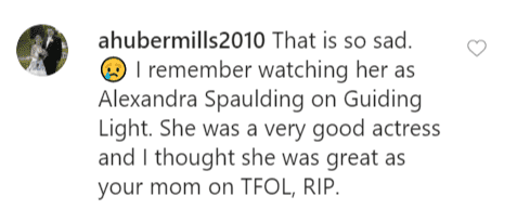 Another fan comment on Lisa's post | Instagram: @lisawhelchel
