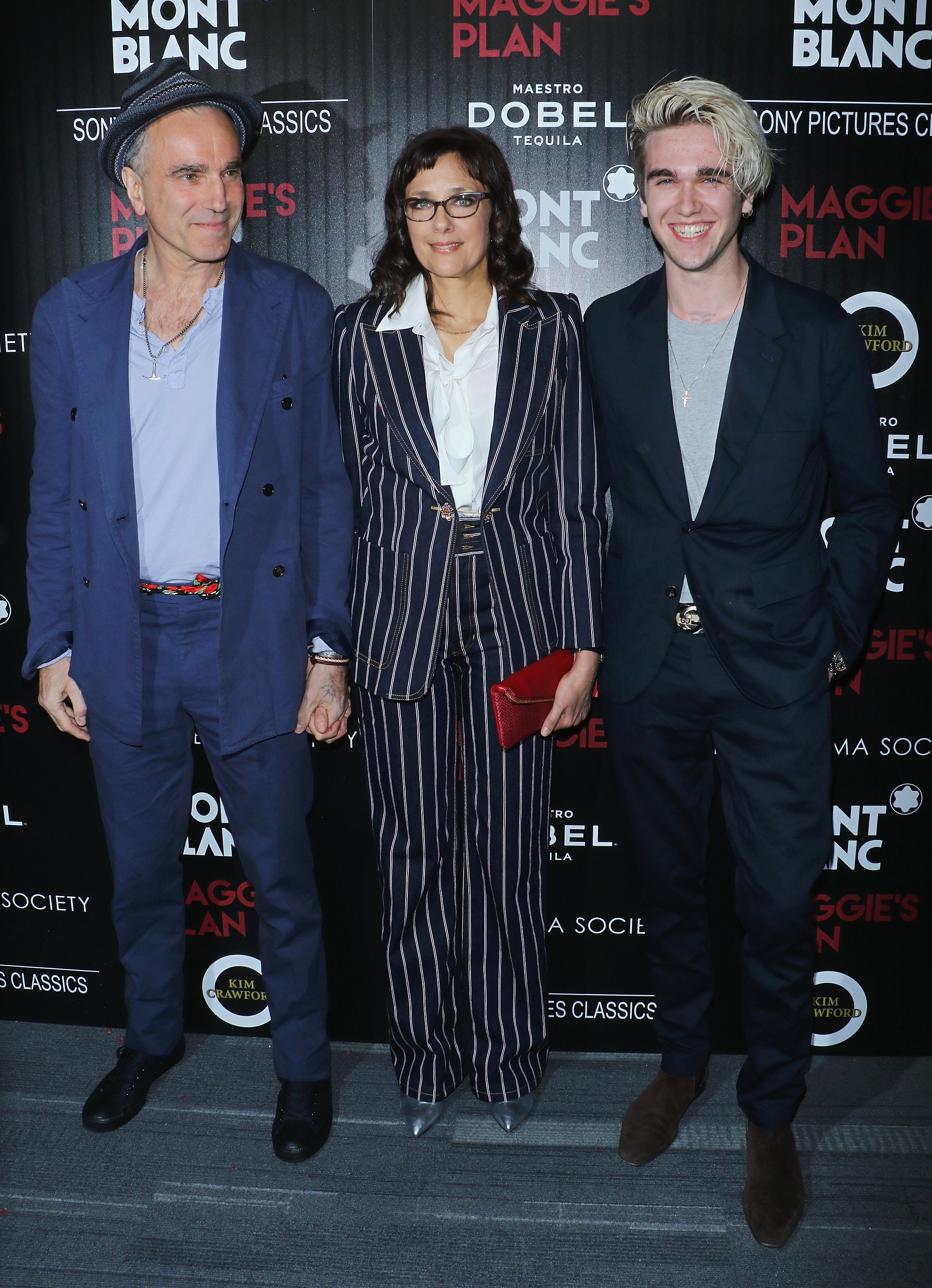 Daniel Day-Lewis with his son Gabriel-Kane Day-Lewis and Rebecca Miller at the screening of Sony Pictures Classics' "Maggie's Plan" on May 5, 2016, in New York City. | Source: Getty Images