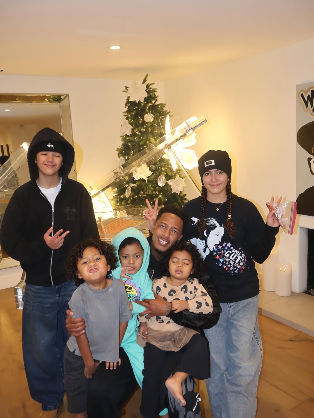 Nick Cannon takes cute photo with five of his children from a post dated December 1, 2025. | Source: Instagram/nickcannon