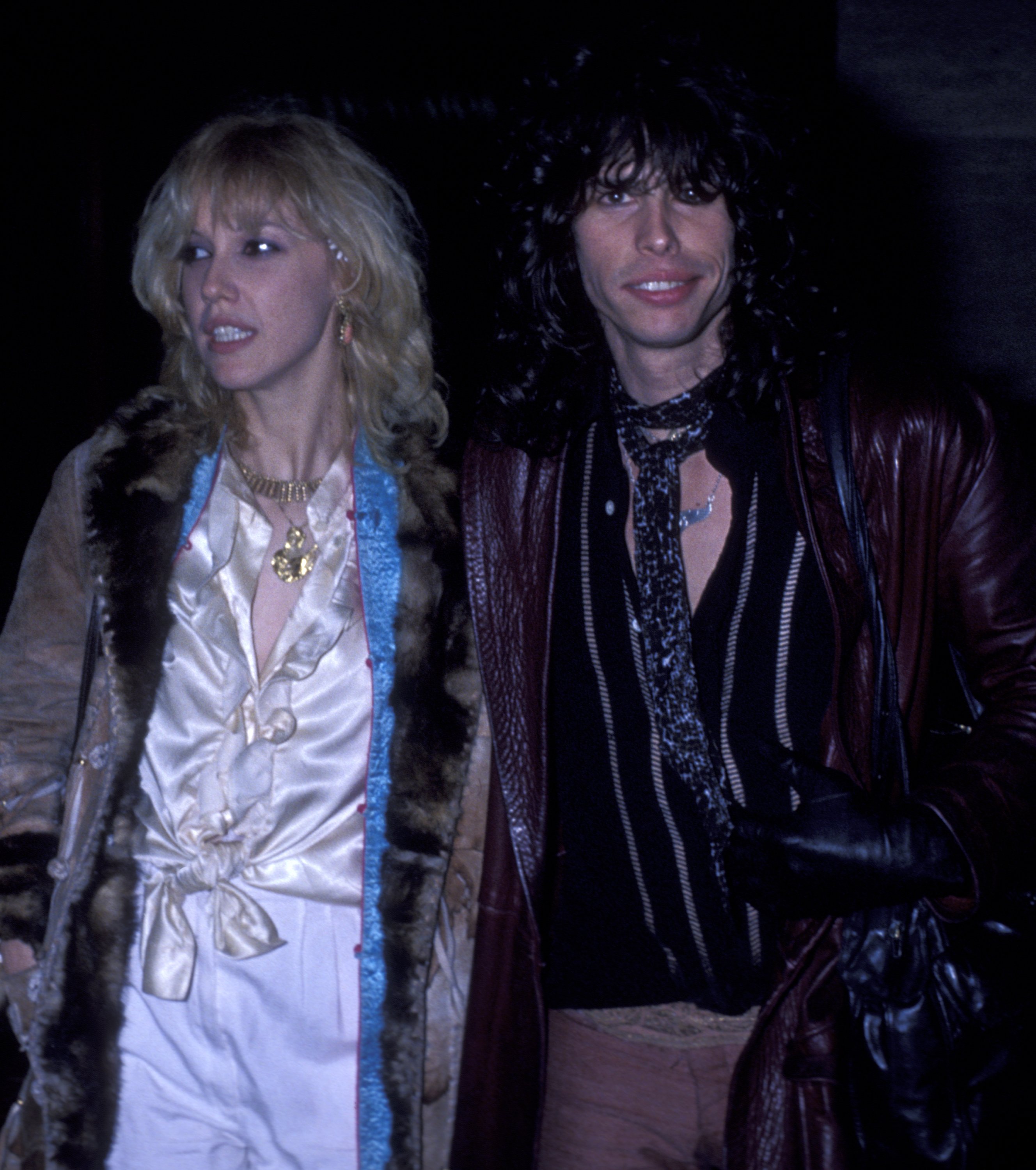 Steven Tyler and Cyrinda Foxe are photographed at the opening party for "Beatlemania" on January 18, 1978, at Jade West Restaurant in New York City | Source: Getty Images