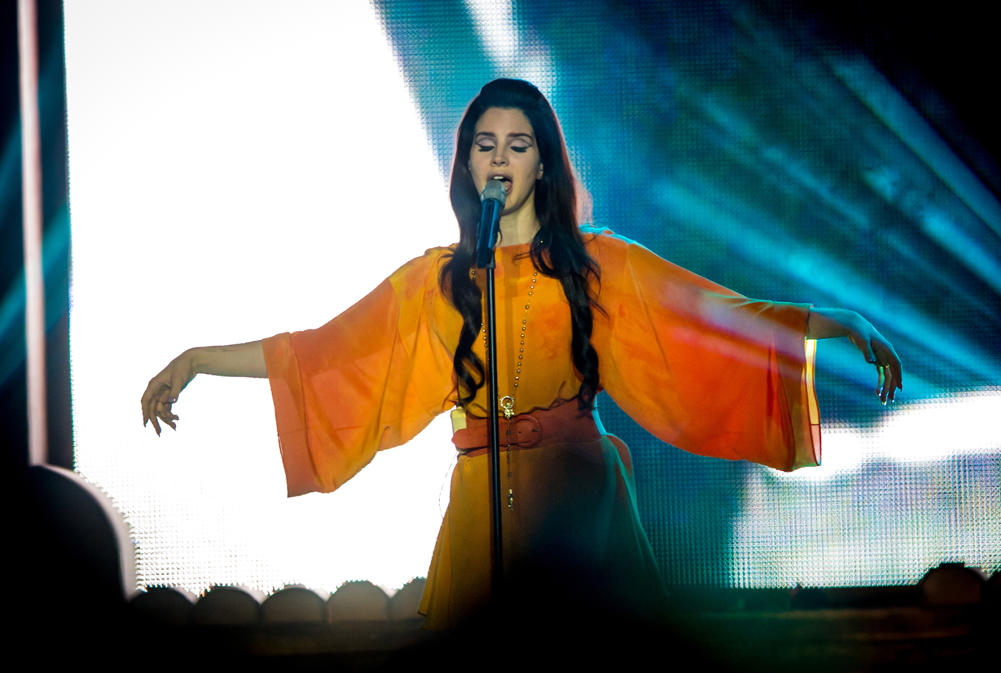 Lana Del Rey during the concert at the Forum di Assago in Milan, Italy, on May 7, 2013. | Source: Getty Images