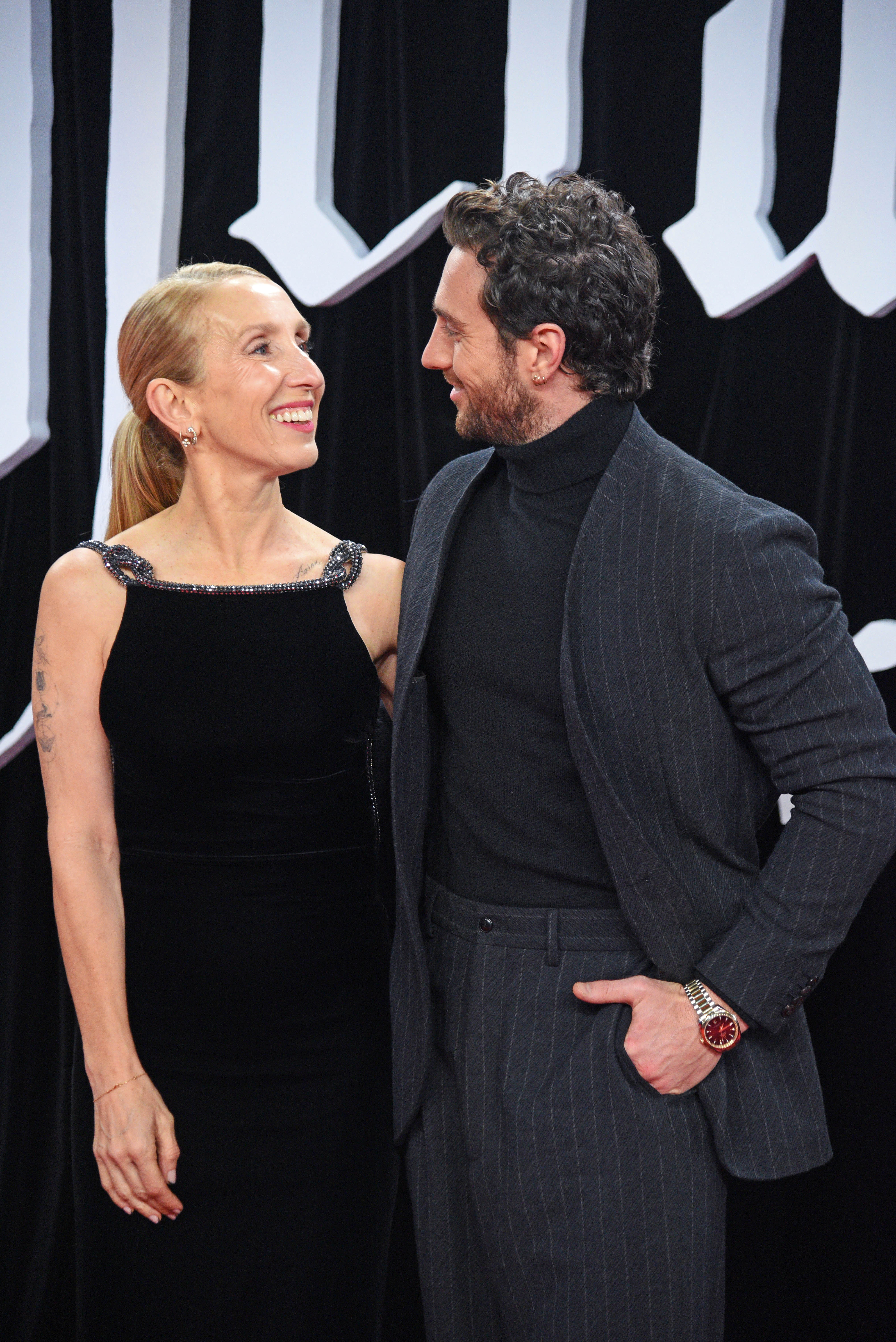 Aaron Taylor-Johnson and his wife Sam Taylor-Johnson are pictured at the "Nosferatu - Der Untote" World Premiere at Zoo Palast on December 2, 2024 in Berlin, Germany.