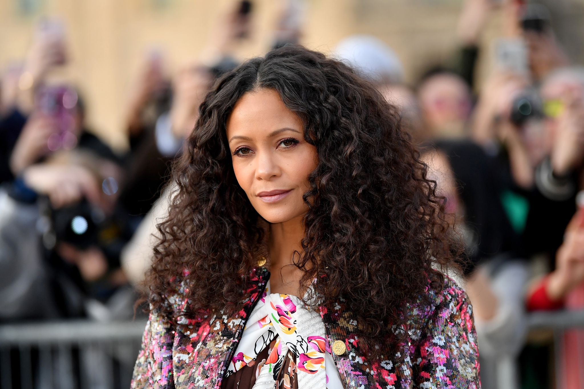 Thandie Newton at Paris Fashion Week in 2019 in Paris, France | Source: Getty Images