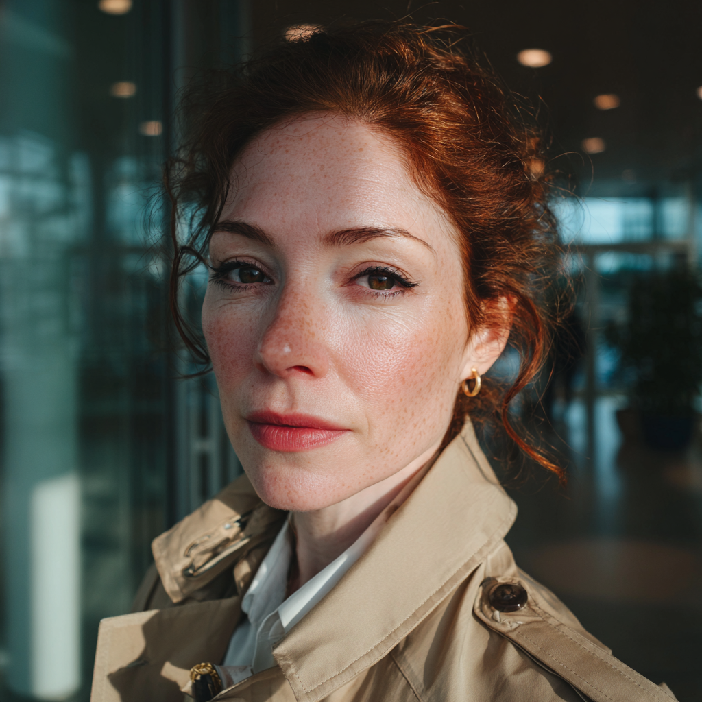 A determined woman standing in an office reception | Source: Midjourney