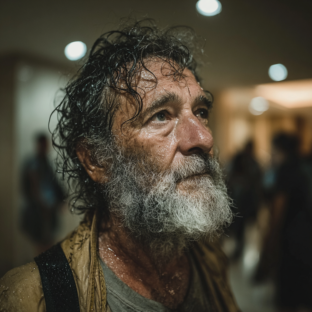 A drenched man | Source: Midjourney