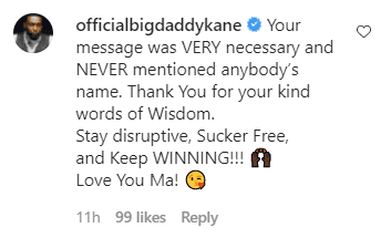 Big Daddy Kane's comment of support to Luenell following some backlash on social media | Photo:: Instagram/theneighbourhoodtalk