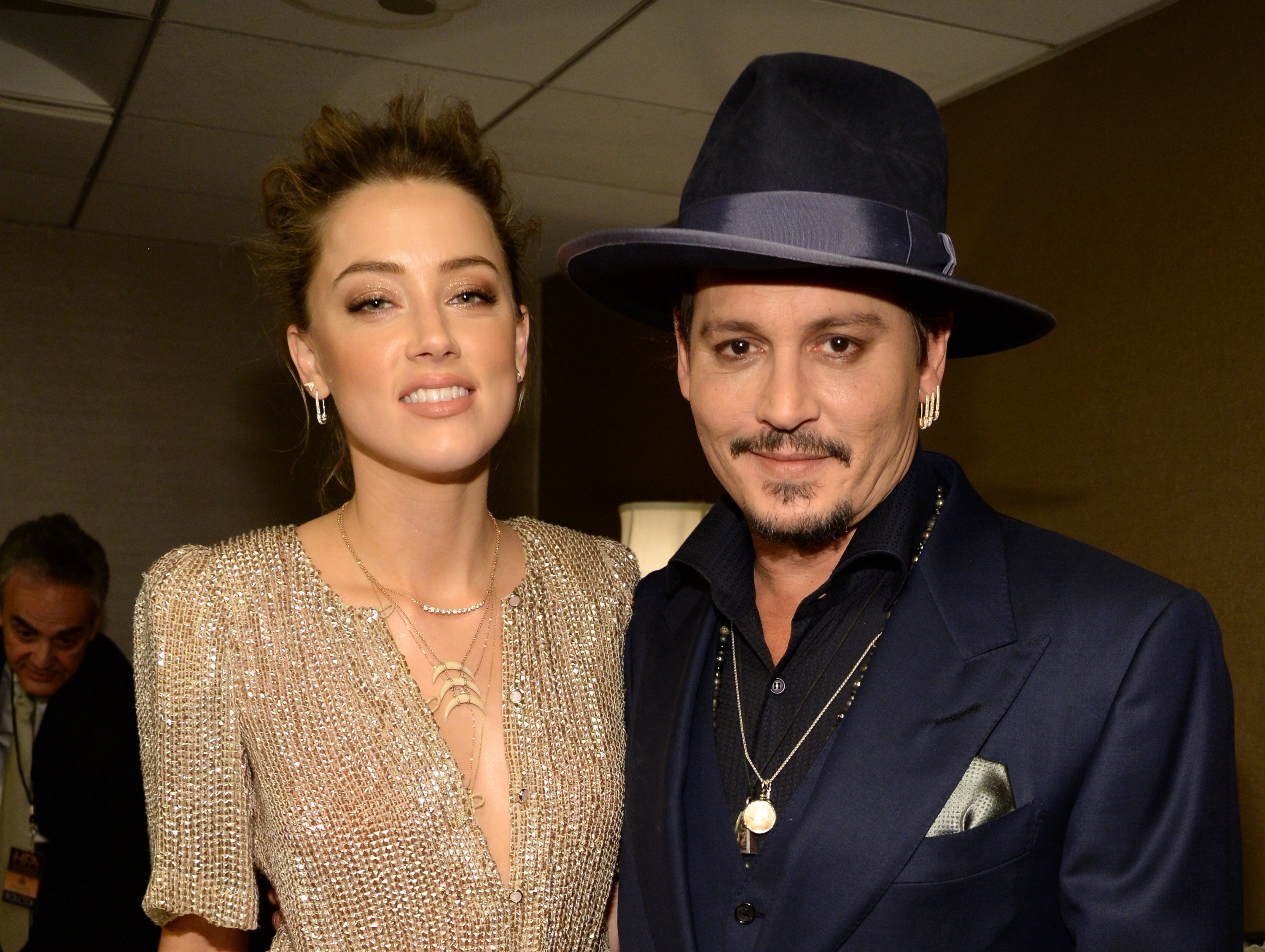 Amber Heard and Johnny Depp during the 19th Annual Hollywood Film Awards at The Beverly Hilton Hotel on November 1, 2015 in Beverly Hills, California. / Source: Getty Images