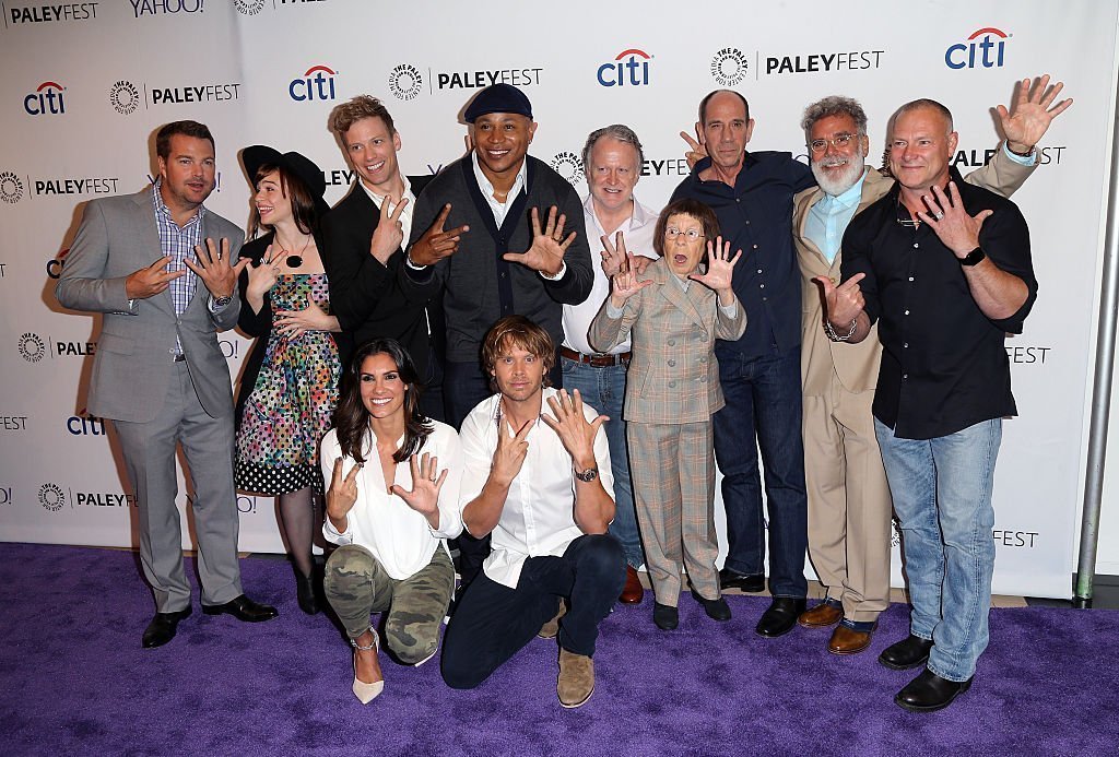 The cast of NCIS : LA pose comically at a red carpet event | Getty Images
