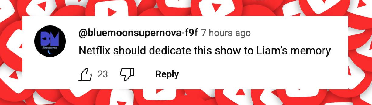 A fan's reaction to Liam Payne's final onscreen appearance, from a post dated June 24, 2025 | Source: Youtube/netflix/