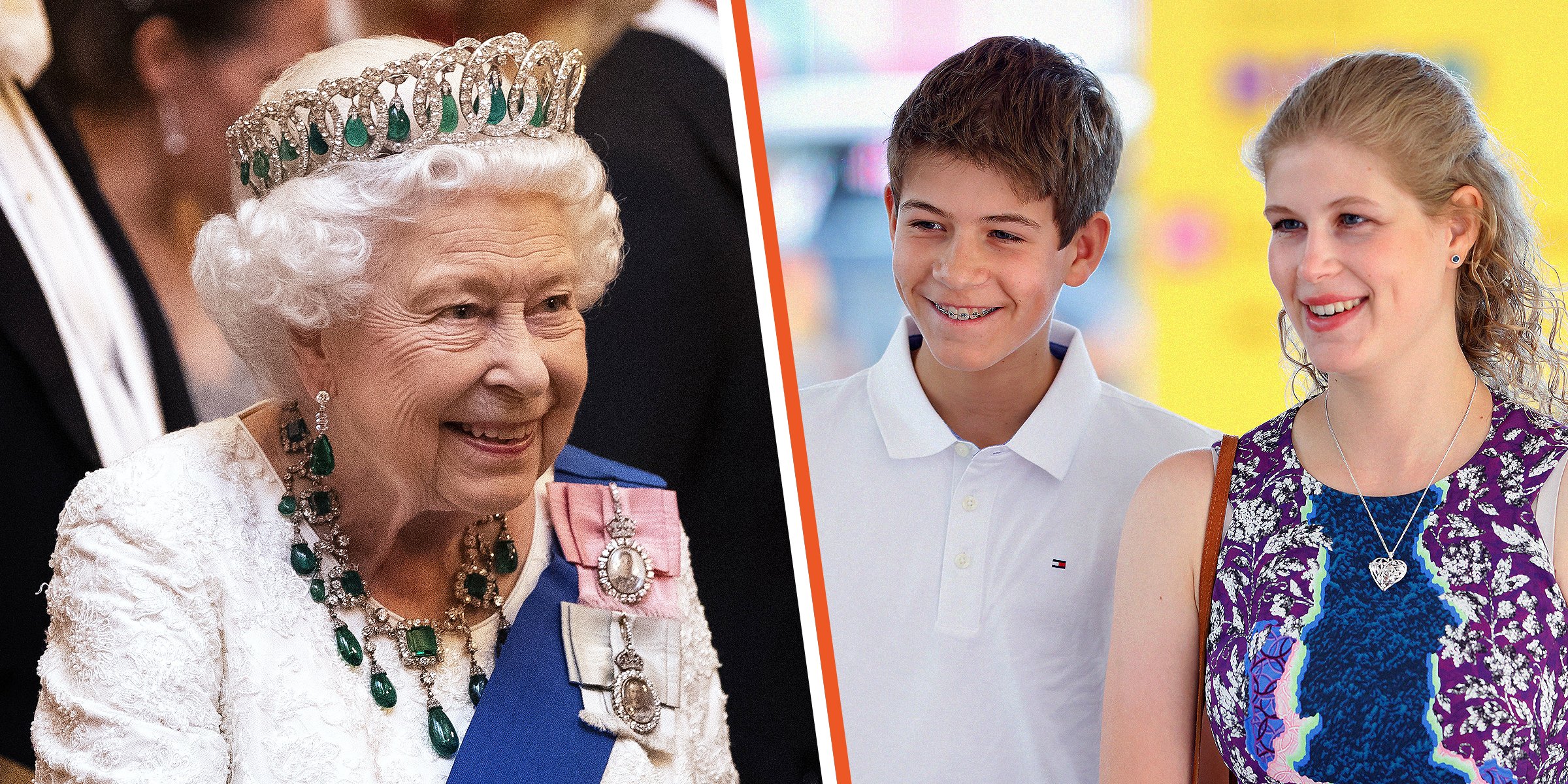 La reine Elizabeth et ses deux petits-enfants, James et Lady Louise І Source : Getty Images
