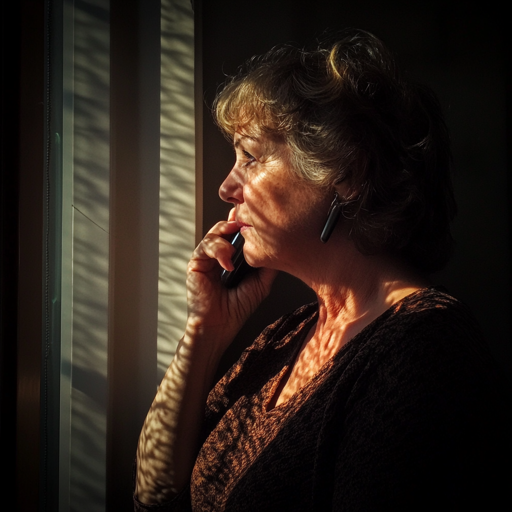 A woman talking on the phone | Source: Midjourney