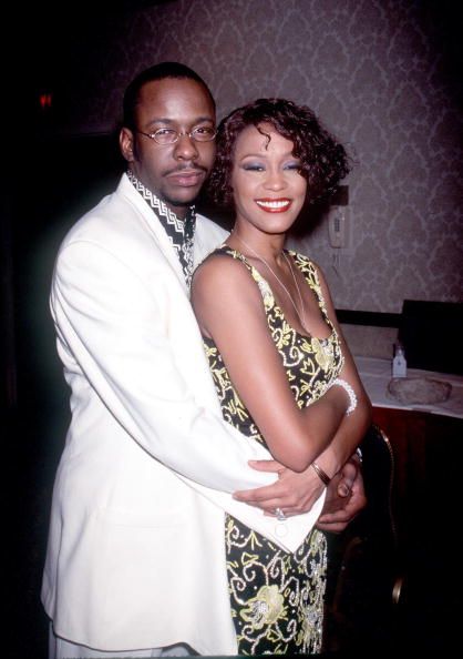 Whitney Houston with Bobby Brown at "Whitney Houston''s All-Star Holiday Gala." | Source: Getty Images 