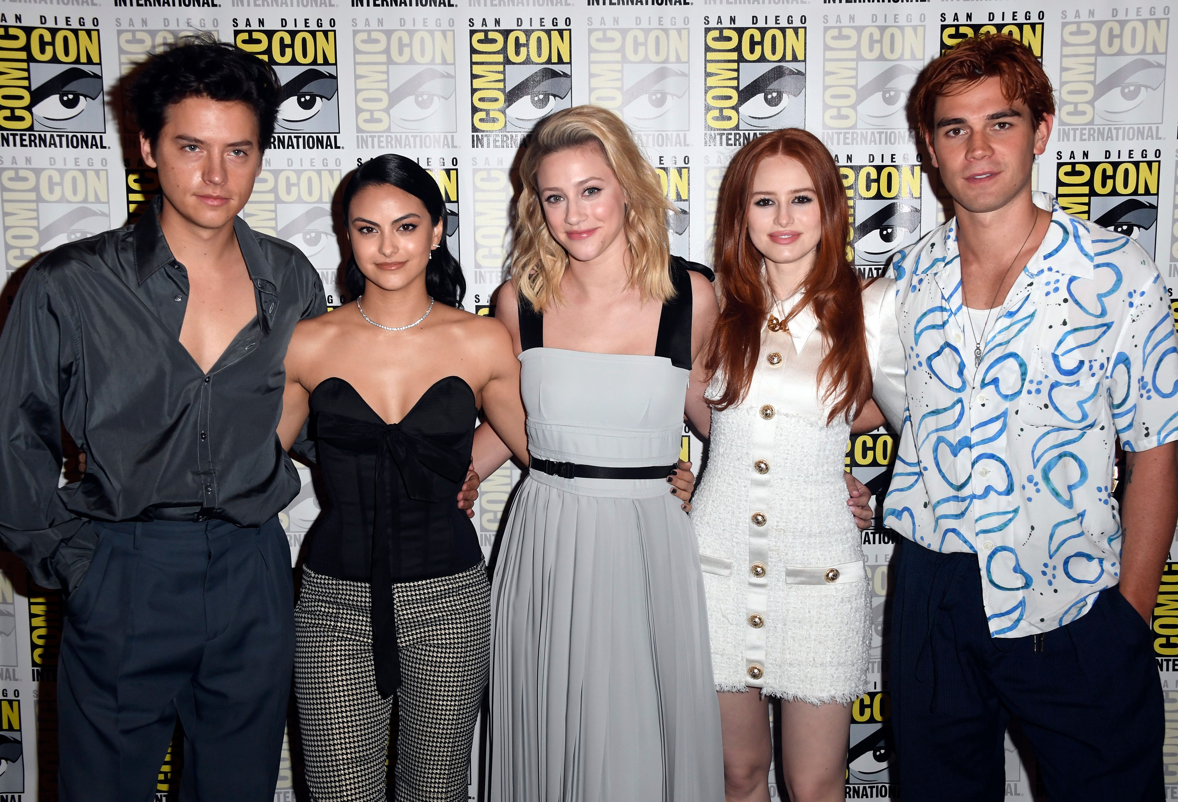 Cole Sprouse, Camila Mendes, Lili Reinhart, Madelaine Petsch, and K.J. Apa at the 2019 Comic-Con in San Diego California | Source: Getty Images