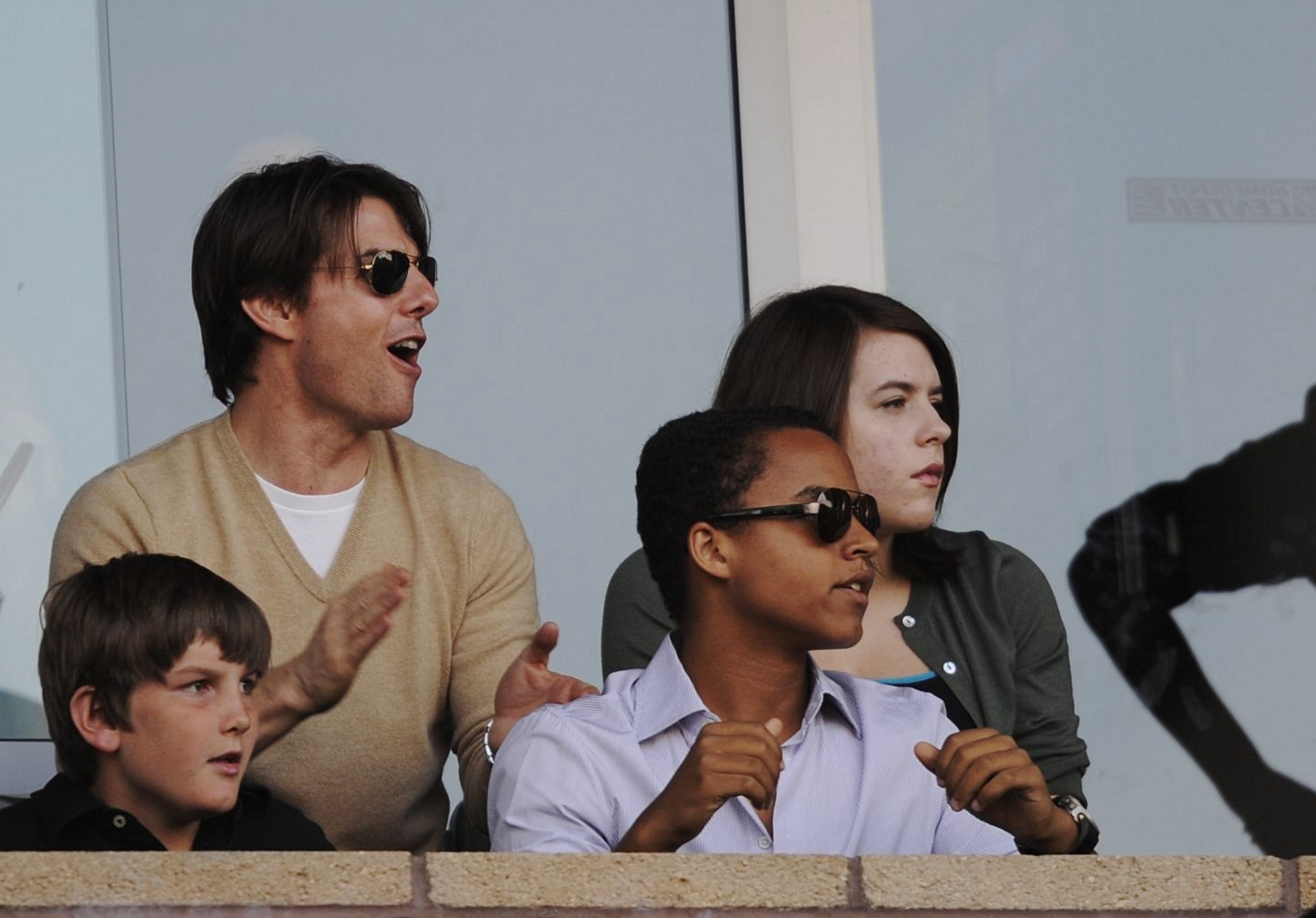 Tom Cruise, Connor Kidman Cruise, and Isabella Kidman Cruise during the MLS game on July 19, 2009, in Carson, California | Source: Getty Images