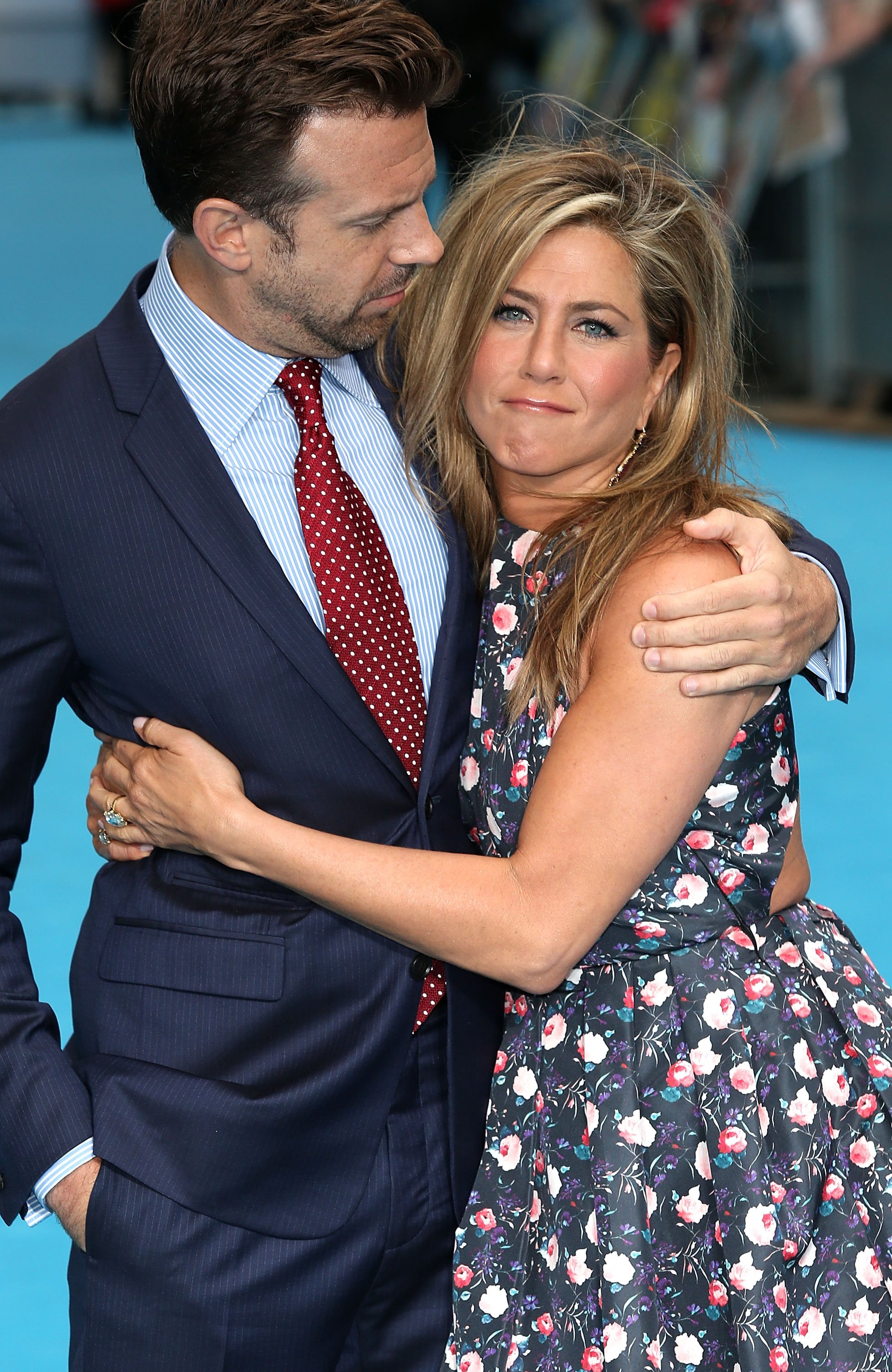 Jason Sudeikis and Jennifer Aniston at the European premiere of "We're The Millers" in London on August 14, 2013 | Source: Getty Images