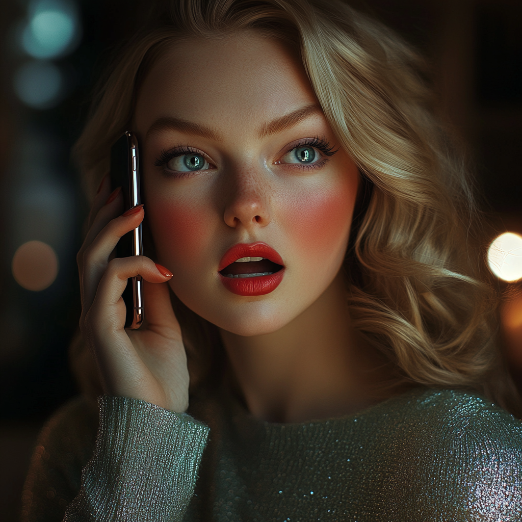 A woman talking on the phone | Source: Midjourney