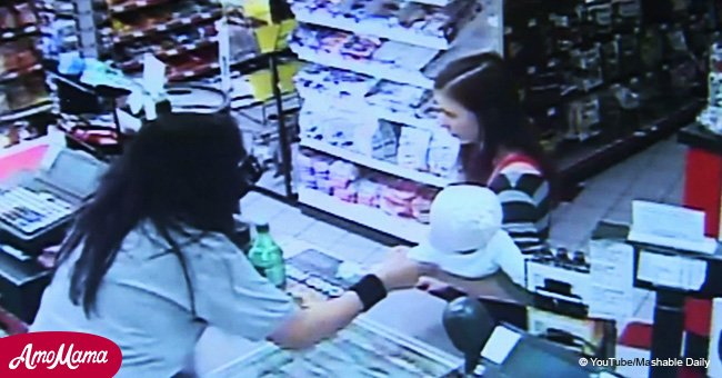 Hero cashier snatches baby from fainting mom just at the right moment