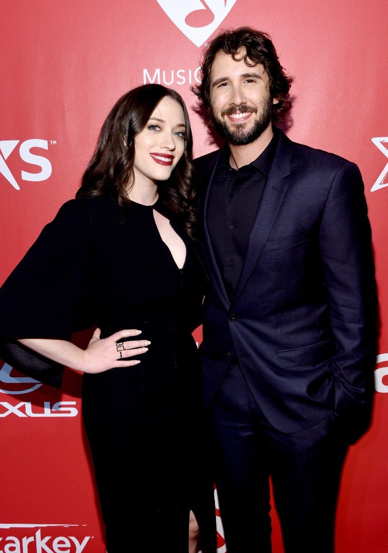 Actress Kat Dennings and singer Josh Groban at the 25th anniversary MusiCares 2015 Person Of The Year Gala honoring Bob Dylan at the Los Angeles Convention Center on February 6, 2015 in Los Angeles, California. | Source: Getty Images