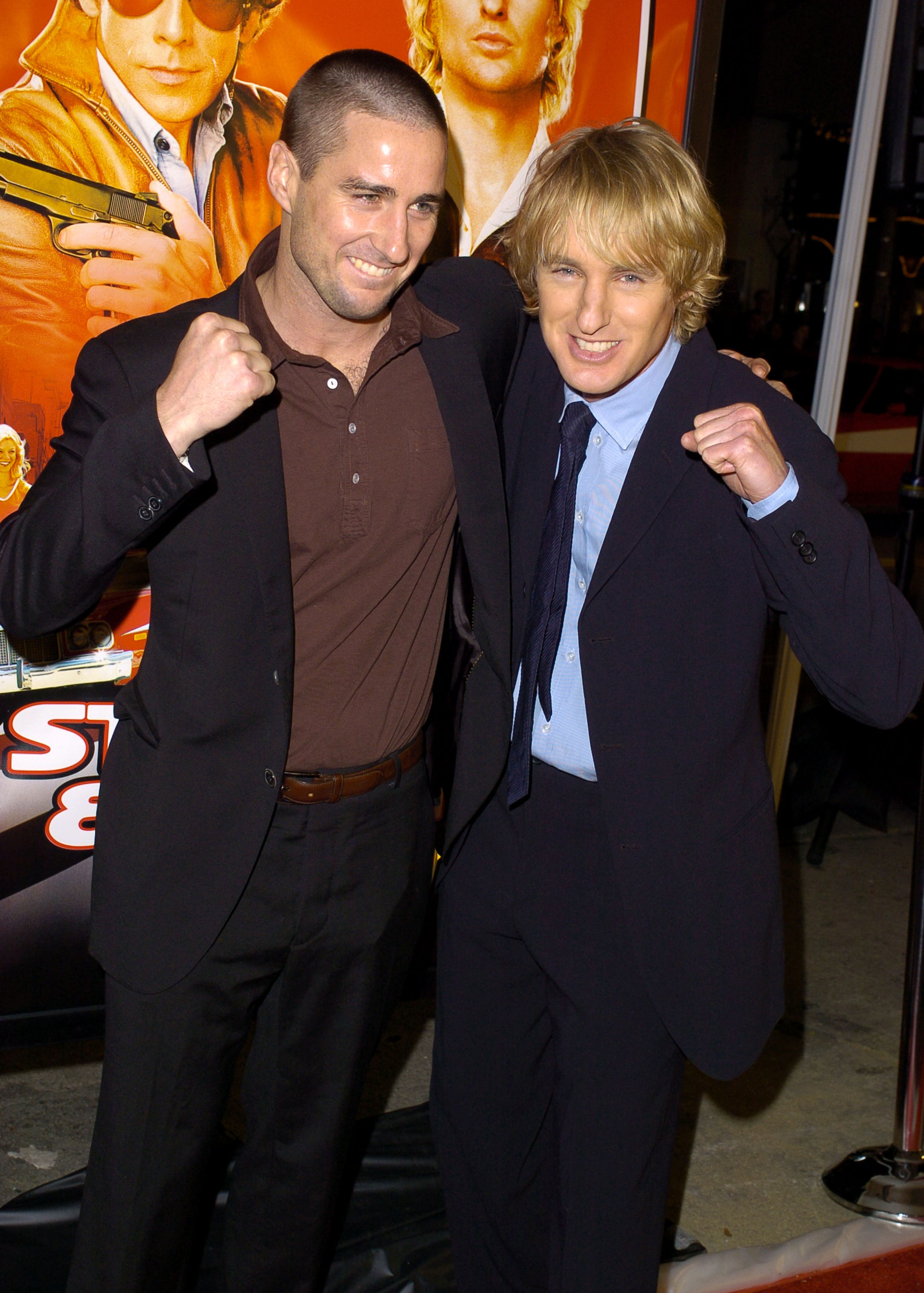 Luke and Owen Wilson during World Premiere of "Starsky & Hutch" - Arrivals in Westwood, on Februay 26, 2004. | Source: Getty Images