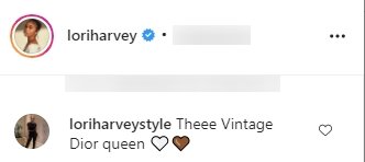 A fan's reaction to Lori Harvey's Instagram post. | Photo: Instagram/loriharvey